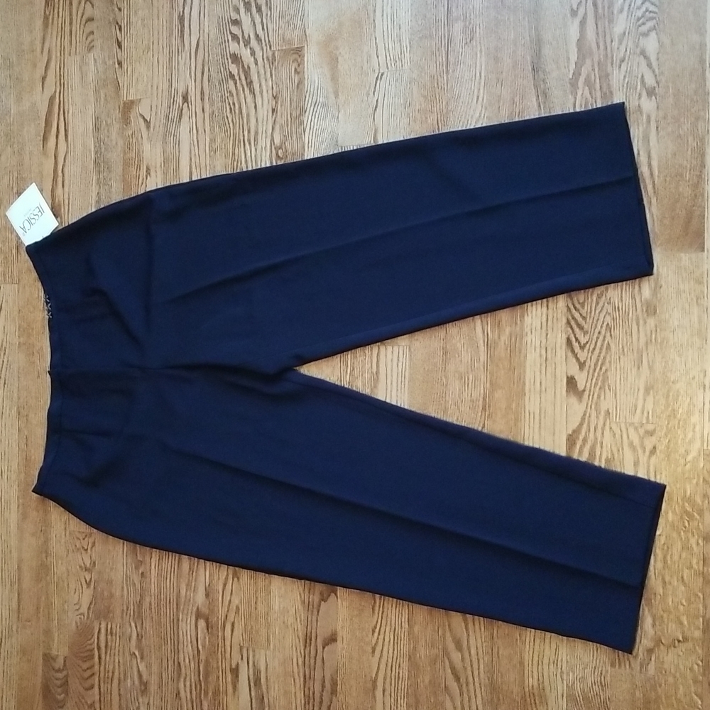 (16) NWT Jessica Petites Made in Canada Navy Blue Trouser Pants Dressy Workwear